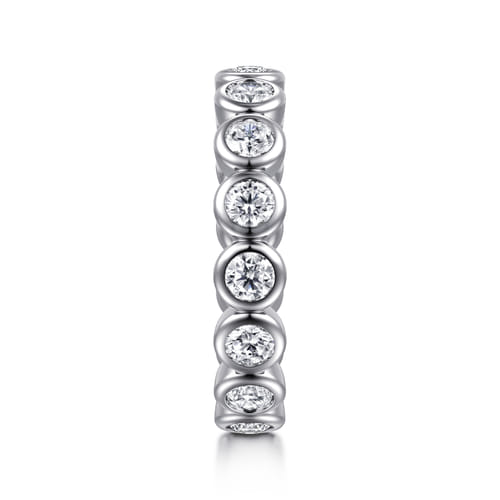 14K White Gold Bezel Diamond Eternity Band