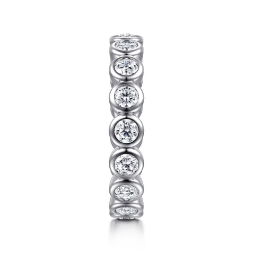 14K White Gold Bezel Diamond Eternity Band