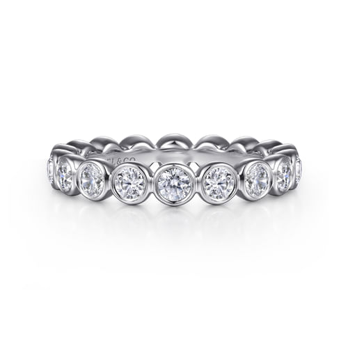 14K White Gold Bezel Diamond Eternity Band