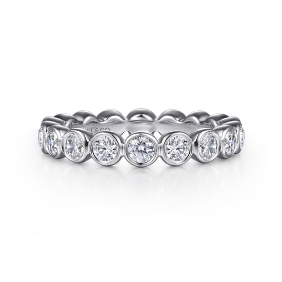 Gabriel - 14K White Gold Bezel Diamond Eternity Band