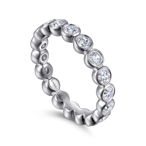14K White Gold Bezel Diamond Eternity Band