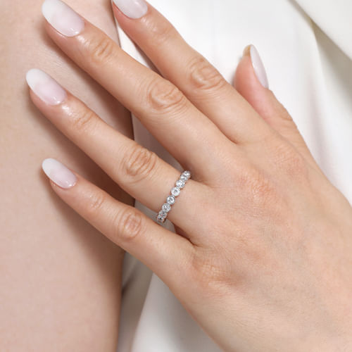 14K White Gold Bezel Diamond Eternity Band
