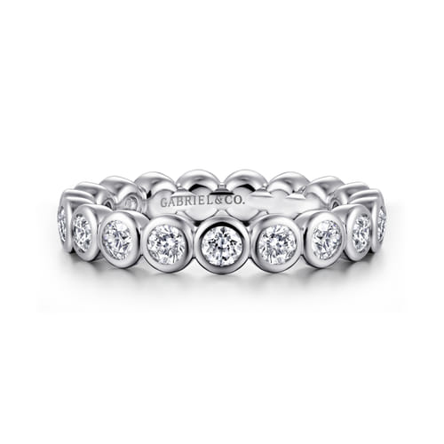 14K White Gold Bezel Diamond Eternity Band