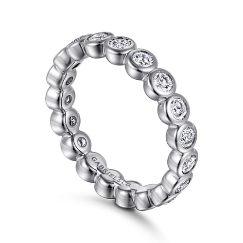14K White Gold Bezel Diamond Eternity Band