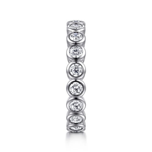 14K White Gold Bezel Diamond Eternity Band