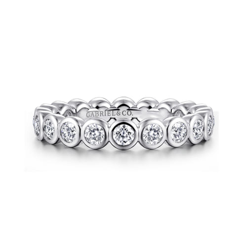 14K White Gold Bezel Diamond Eternity Band