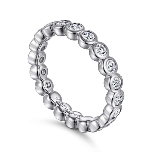 14K White Gold Bezel Diamond Eternity Band
