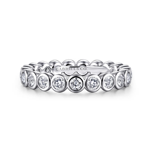 14K White Gold Bezel Diamond Eternity Band