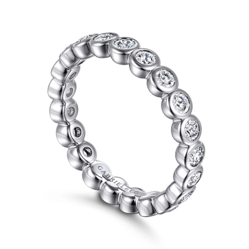 14K White Gold Bezel Diamond Eternity Band