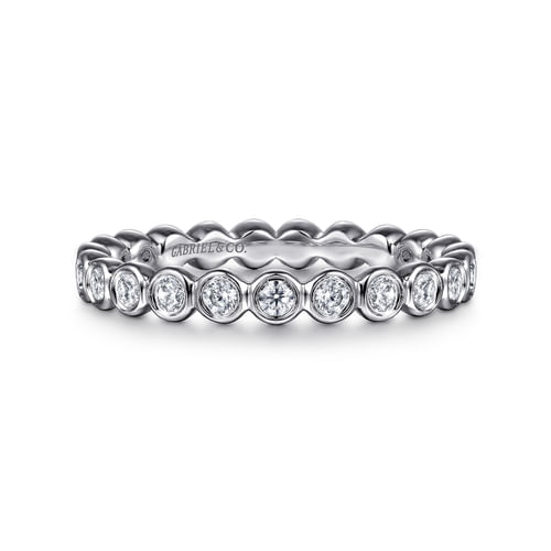 14K White Gold Bezel Diamond Eternity Band