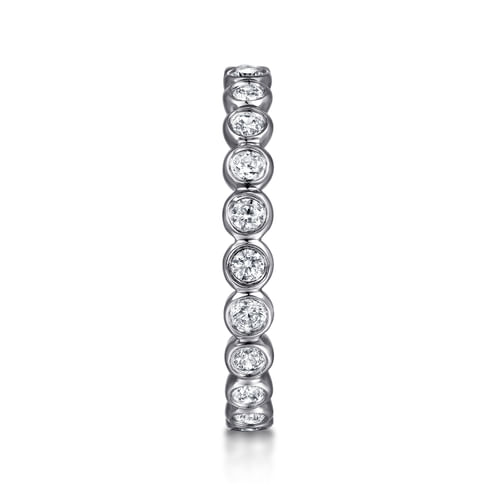 14K White Gold Bezel Diamond Eternity Band