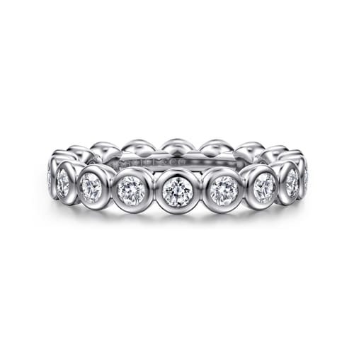 14K White Gold Bezel Diamond Eternity Band