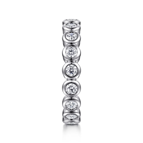 14K White Gold Bezel Diamond Eternity Band