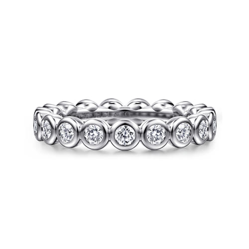 14K White Gold Bezel Diamond Eternity Band