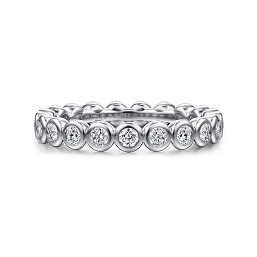 14K White Gold Bezel Diamond Eternity Band