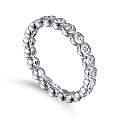 14K White Gold Bezel Diamond Eternity Band