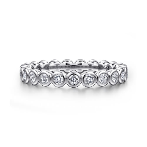 14K White Gold Bezel Diamond Eternity Band
