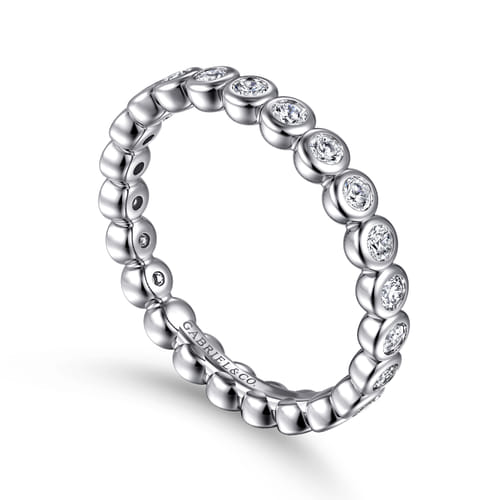 14K White Gold Bezel Diamond Eternity Band