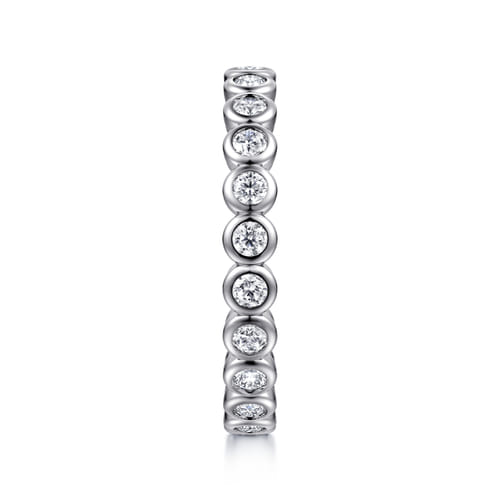 14K White Gold Bezel Diamond Eternity Band