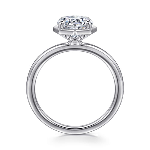 14K White Gold Bezel Prong Round Diamond Engagement Ring 14K White Gold Bezel Prong Round Diamond Engagement Ring