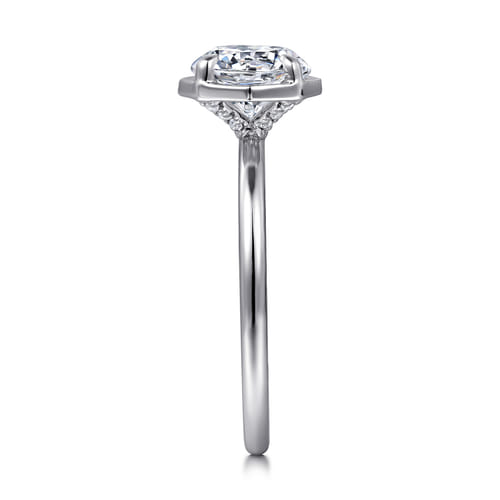 14K White Gold Bezel Prong Round Diamond Engagement Ring 14K White Gold Bezel Prong Round Diamond Engagement Ring
