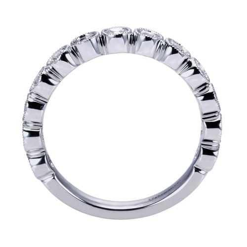 14K White Gold Bezel Set Diamond Anniversary Band 