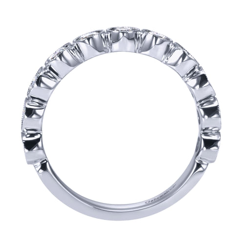 14K White Gold Bezel Set Diamond Anniversary Band 