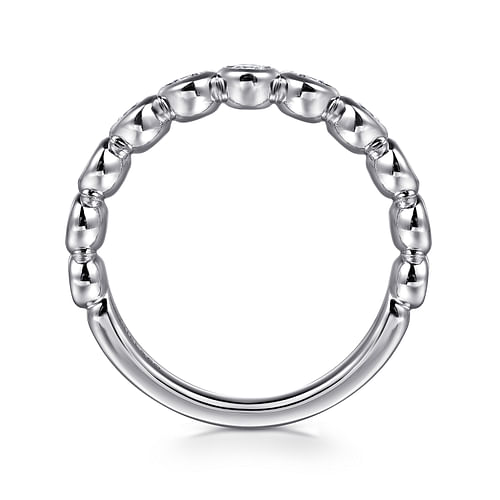 14K White Gold Bezel Set Diamond Anniversary Band