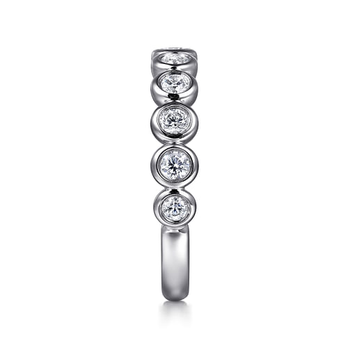 14K White Gold Bezel Set Diamond Anniversary Band