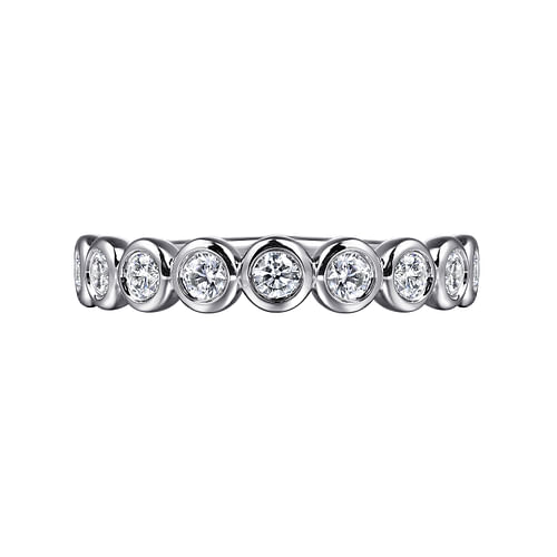 14K White Gold Bezel Set Diamond Anniversary Band