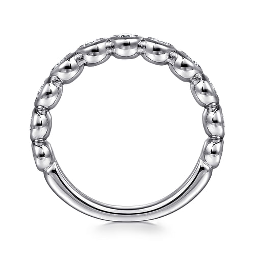 14K White Gold Bezel Set Diamond Anniversary Band