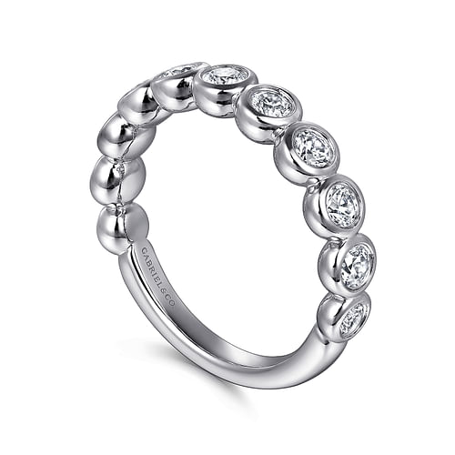 14K White Gold Bezel Set Diamond Anniversary Band