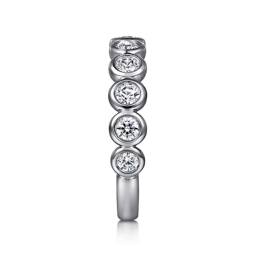 14K White Gold Bezel Set Diamond Anniversary Band