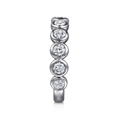 14K White Gold Bezel Set Diamond Anniversary Band