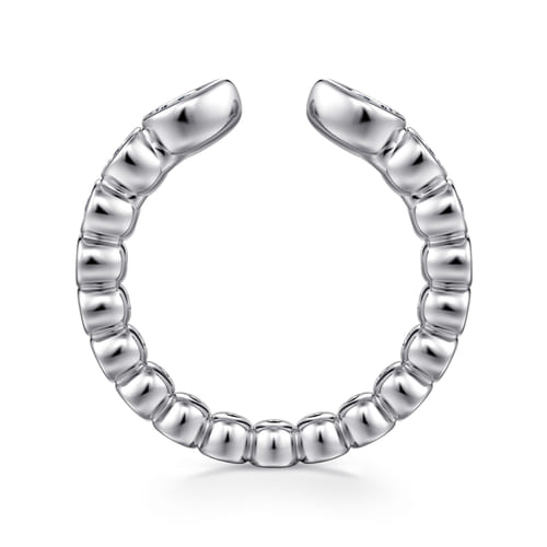 14K White Gold Bezel Set Pear and Round Open Diamond Eternity Band
