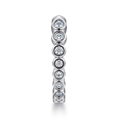 14K White Gold Bezel Set Pear and Round Open Diamond Eternity Band