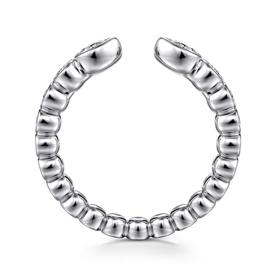 14K White Gold Bezel Set Pear and Round Open Diamond Eternity Band angle 2 14K White Gold Bezel Set Pear and Round Open Diamond Eternity Band angle 2
