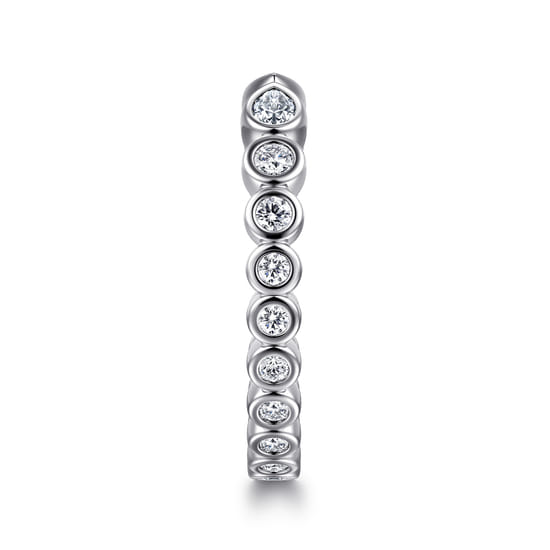 14K White Gold Bezel Set Pear and Round Open Diamond Eternity Band angle 4 14K White Gold Bezel Set Pear and Round Open Diamond Eternity Band angle 4