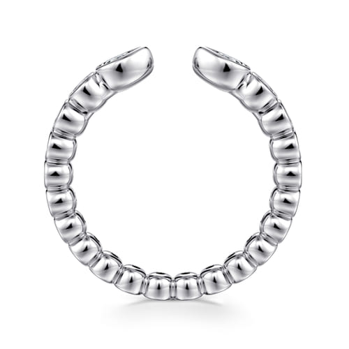 14K White Gold Bezel Set Pear and Round Open Diamond Eternity Band