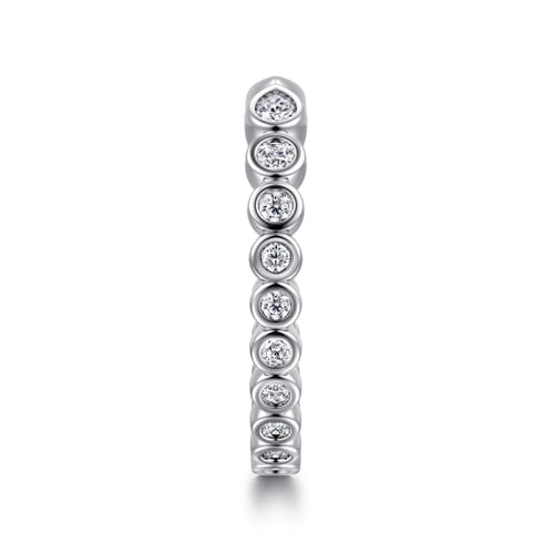 14K White Gold Bezel Set Pear and Round Open Diamond Eternity Band