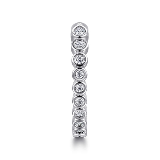 14K White Gold Bezel Set Pear and Round Open Diamond Eternity Band angle 4 14K White Gold Bezel Set Pear and Round Open Diamond Eternity Band angle 4