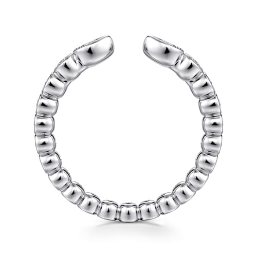 14K White Gold Bezel Set Pear and Round Open Diamond Eternity Band