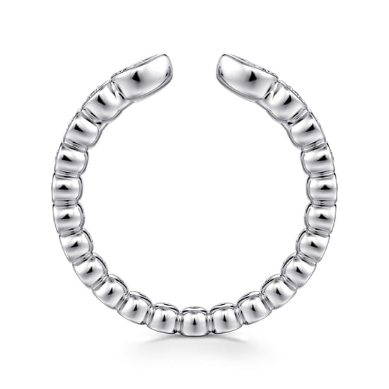 14K White Gold Bezel Set Pear and Round Open Diamond Eternity Band angle 2 14K White Gold Bezel Set Pear and Round Open Diamond Eternity Band angle 2