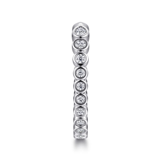 14K White Gold Bezel Set Pear and Round Open Diamond Eternity Band angle 4 14K White Gold Bezel Set Pear and Round Open Diamond Eternity Band angle 4