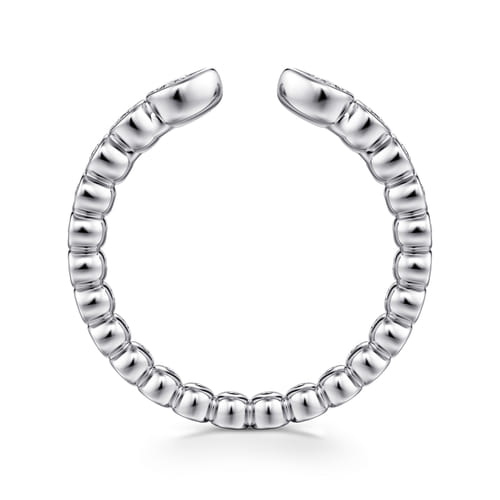 14K White Gold Bezel Set Pear and Round Open Diamond Eternity Band