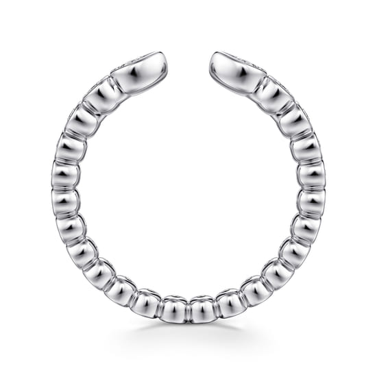 14K White Gold Bezel Set Pear and Round Open Diamond Eternity Band angle 2 14K White Gold Bezel Set Pear and Round Open Diamond Eternity Band angle 2