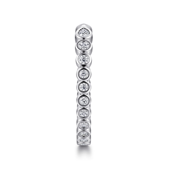 14K White Gold Bezel Set Pear and Round Open Diamond Eternity Band angle 4 14K White Gold Bezel Set Pear and Round Open Diamond Eternity Band angle 4