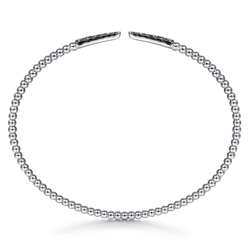 14K White Gold Black Diamond Bangle