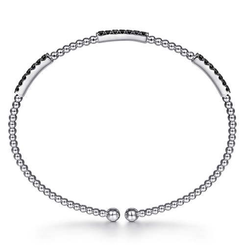 14K White Gold Black Diamond Bangle