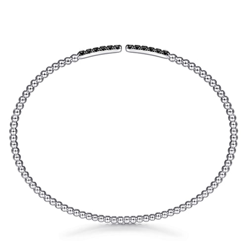 14K White Gold Black Diamond Bangle